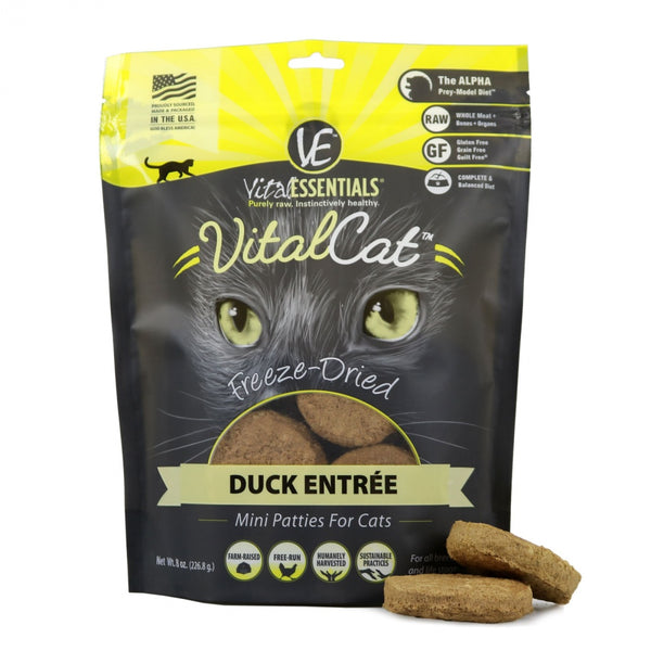 Vital Essentials Vital Cat Duck Mini Patties Raw Freeze-Dried Cat Food