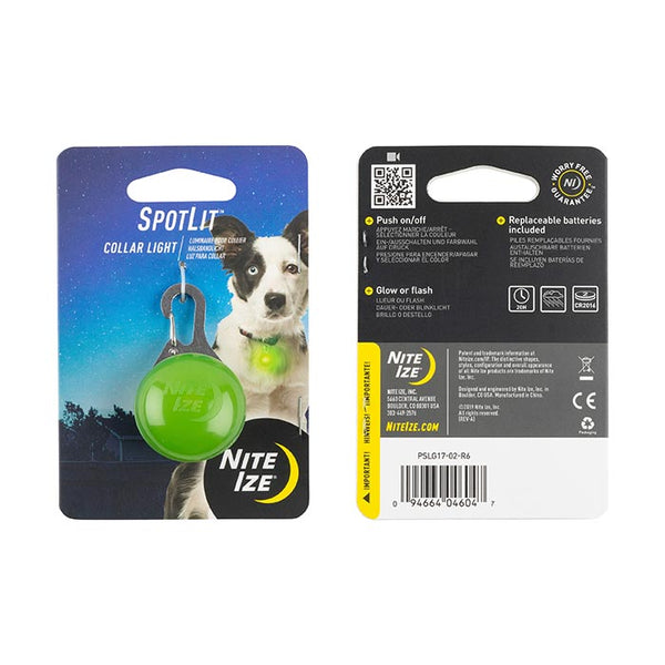 Nite Ize SpotLit Lampe pour collier de chien, Citron vert