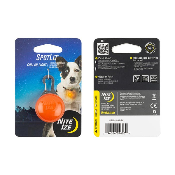 Nite Ize SpotLit Lampe pour collier de chien, Orange