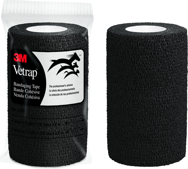 3M VetRap Bandaging Tape, Black, 4-in