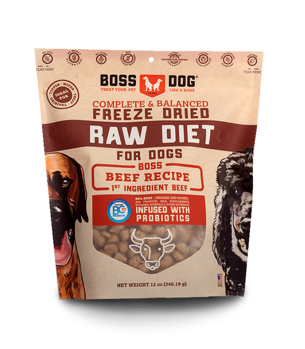 Boss Dog Raw Diet Beef Recipe Freeze-Dried Dog Food