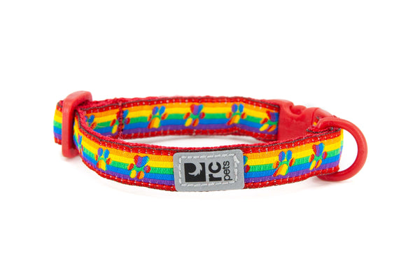 RC Pets Kitty Breakaway Cat Collar, Rainbow Paws, 8-10-in