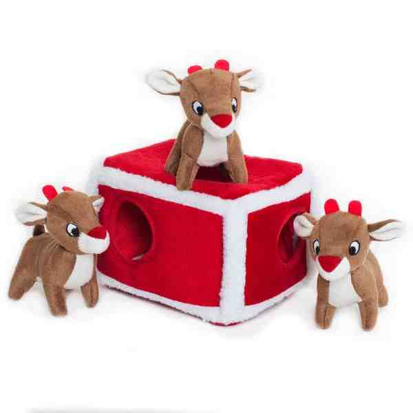 ZippyPaws Holiday Burrow Reindeer Pen Dog Toy
