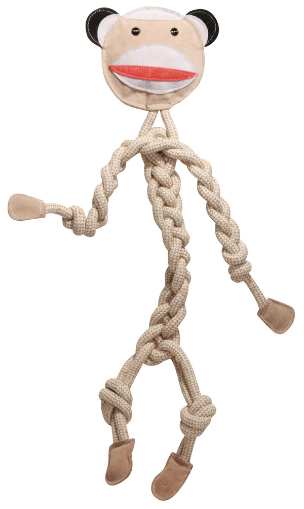 HuggleHounds Rope Knotties Sock Monkey Dog Toy