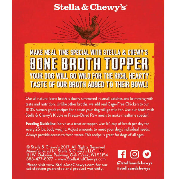 Stella & Chewy's Bouillon Topper Poulet élevé sans cage pour chiens
