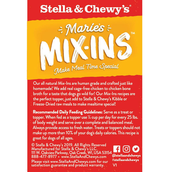 Stella & Chewy's Marie's Mix-Ins Rehausseur de repas recette poulet et citrouille pour chiens.