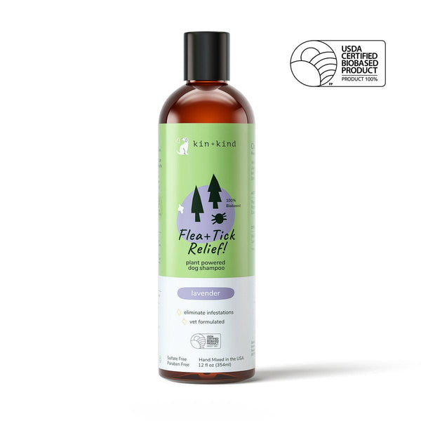 kin+kind Flea+Tick Relief! Lavender Dog & Cat Shampoo