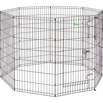 MidWest ConTour Exercise Pen with Door for Dogs, Black