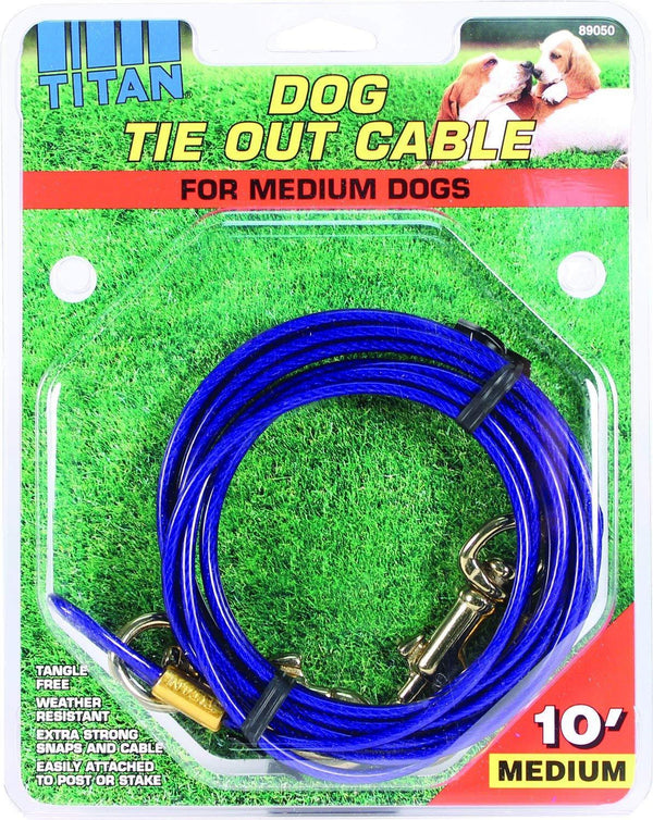 Coastal Câble d'attache Titan avec mousquetons plaqués laiton pour chiens moyens