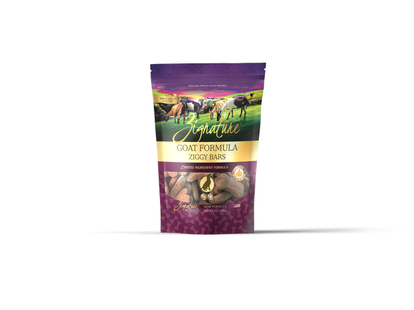 Zignature Goat Formula Ziggy Bars Dog Treats, 12-oz