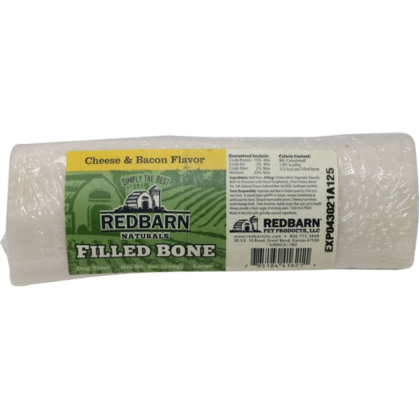 Redbarn Filled Bone Dog Treats, Cheese & Bacon Flavor