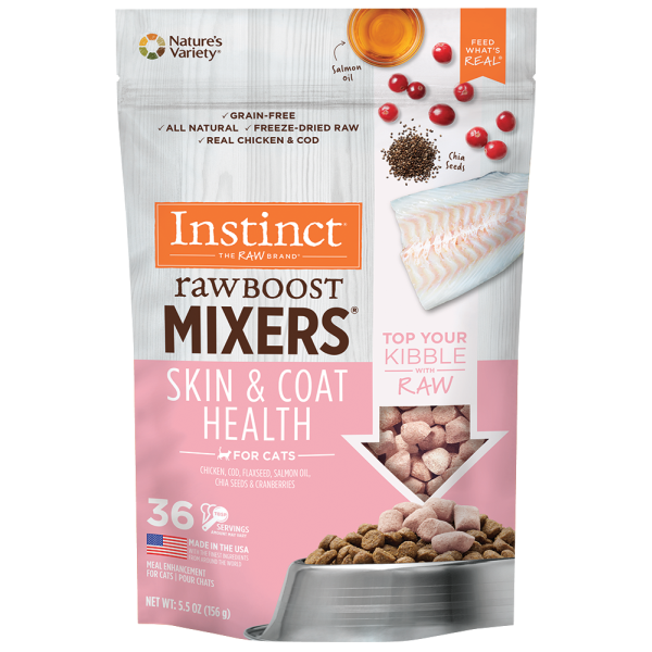 Instinct Raw Boost Mixers Skin & Coat Health Freeze-Dried Cat Food Topper