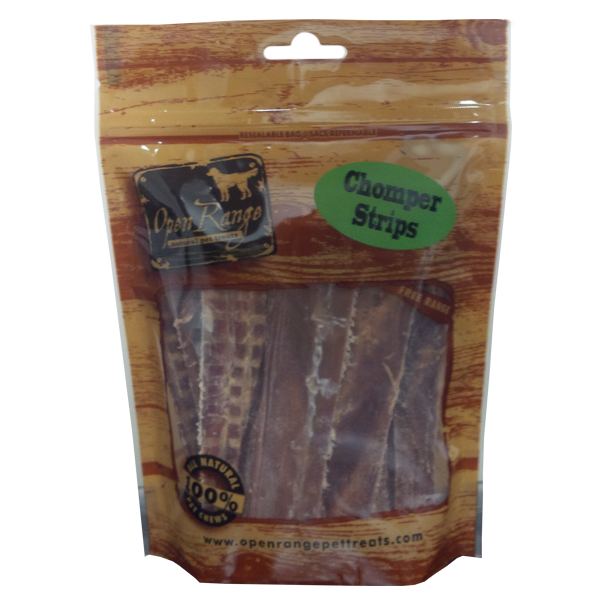 Home Range Beef Chomper Bully Strip Dog Treats, 125-gm