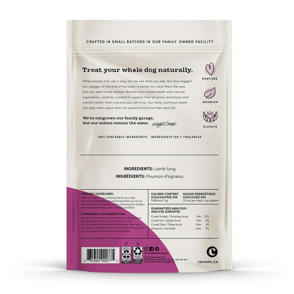 Gâteries pour chiens lyophilisées aux côtelettes d'agneau de Crumps' Naturals