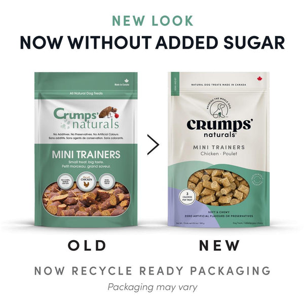 Crumps' Naturals Mini Trainers Gâteries pour chiens lyophilisées au poulet semi-humide