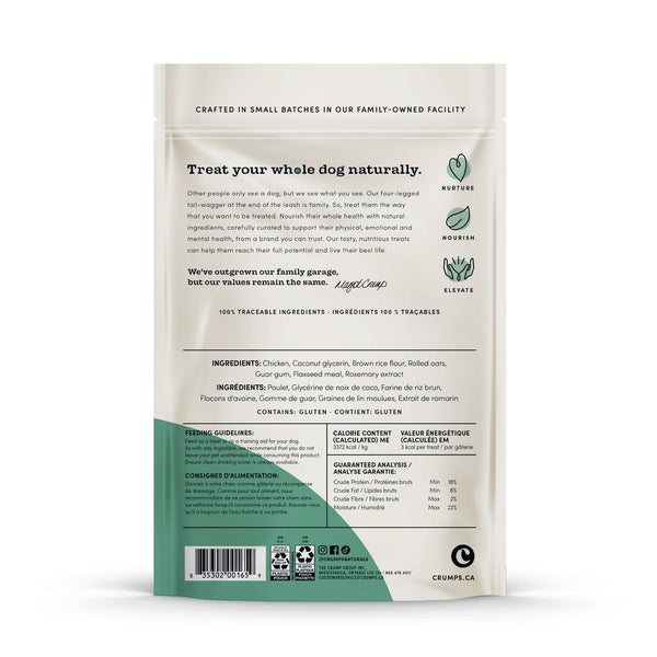 Crumps' Naturals Mini Trainers Gâteries pour chiens lyophilisées au poulet semi-humide