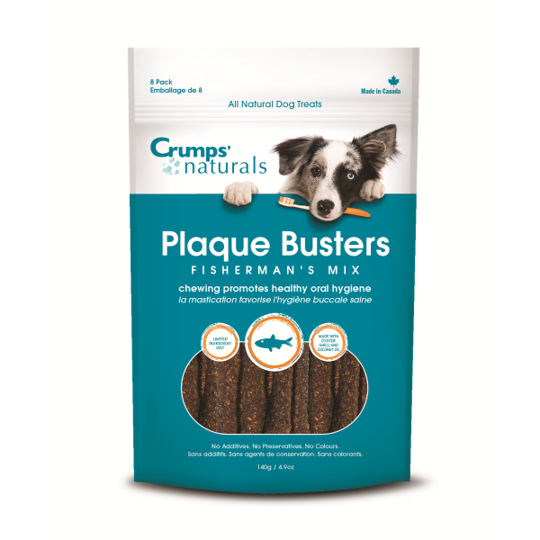 Crumps' Naturals Plaque Busters poissonerman's Mix Gâteries dentaires à mâcher pour chien