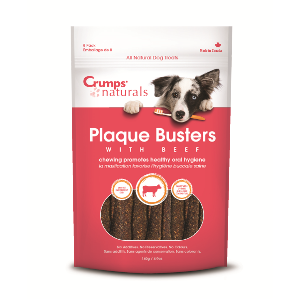 Crumps' Naturals Plaque Busters with Beef Dental Chew Dog Treats