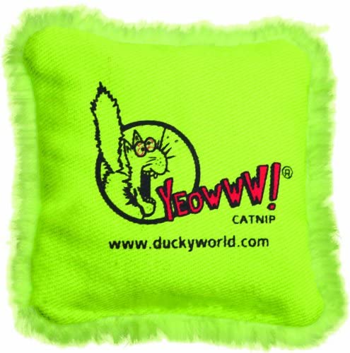 Yeowww! Pillow Catnip Cat Toy, Green, 2.5-in