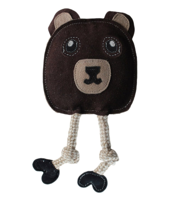 Aussie Naturals Flattie Bear Dog Toy, 11-in