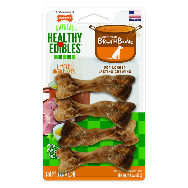 Nylabone Healthy Edibles Broth Bone Chew Dog Treats