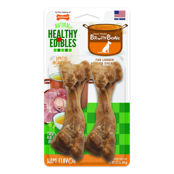 Nylabone Healthy Edibles Broth Bone Chew Dog Treats