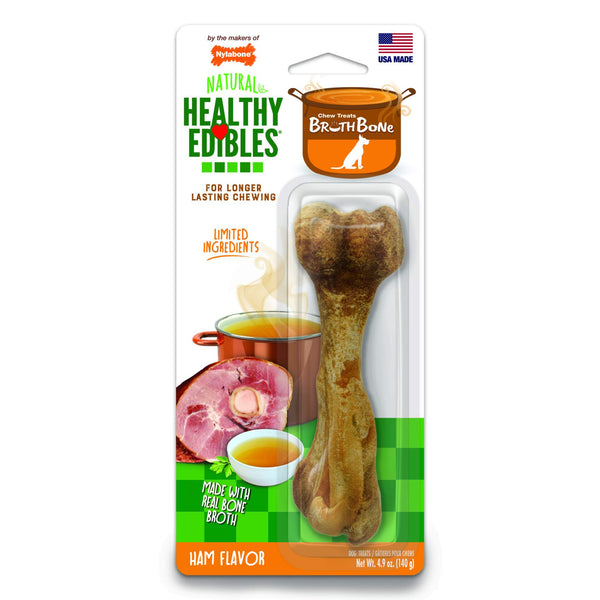 Nylabone Healthy Edibles Broth Bone Chew Dog Treats