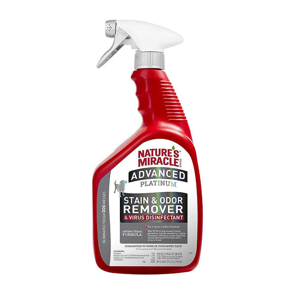 Nature's Miracle Advanced Platinum Spray éliminateur de taches et d'odeurs pour chiens