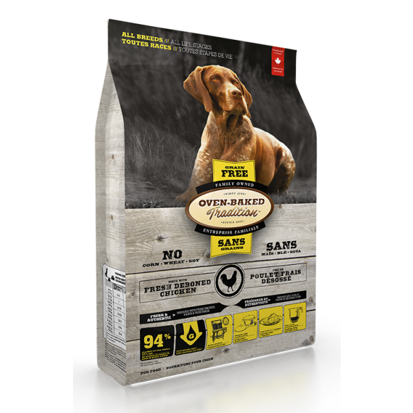 Oven-Baked Tradition Nourriture sèche pour chiens sans céréales, formule de poulet frais, toutes races, toutes étapes de la vie