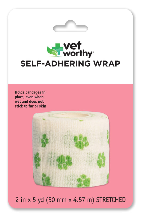 Vet Worthy Self-Adhering Wrap for Pets, Paw Print