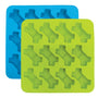 Messy Mutts Bone Shape Silicone Dog Treat Topper Making Mold, Blue/Green, 2-pk