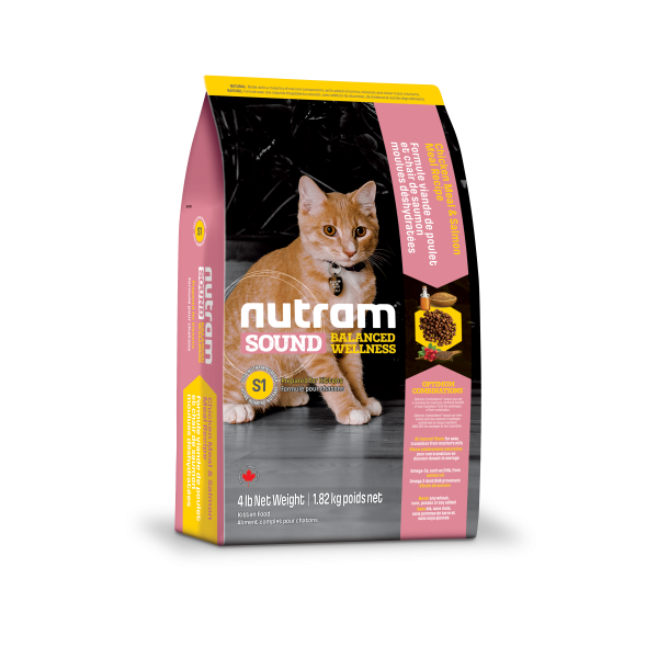 Nutram Sound S1 Balanced Wellness Chicken & Salmon Kitten Dry Cat Food