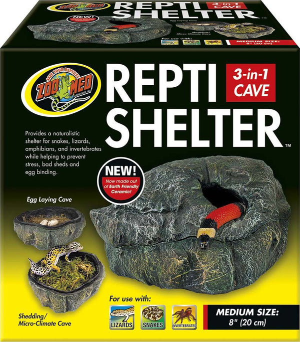 Zoo Med Reptile Shelter 3-in-1 Cave for Reptiles