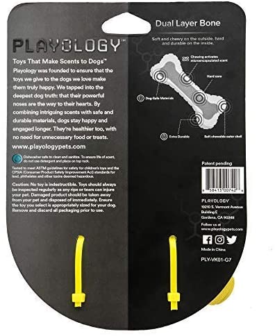 Playology Dual Layer Bone Chicken Scented Dog Chew Toy