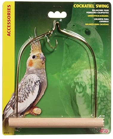 Living World Bird Swing with Wooden Perch For Cockatiels