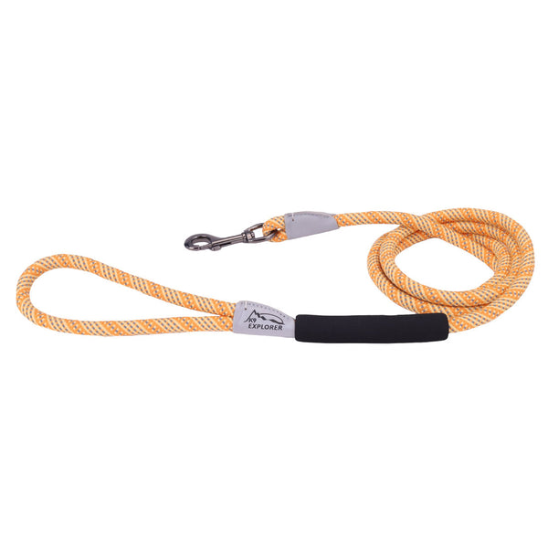 K9 Explorer Brights Reflective Braided Rope Snap Dog Leash, Desert, 1/2-in x 6-ft