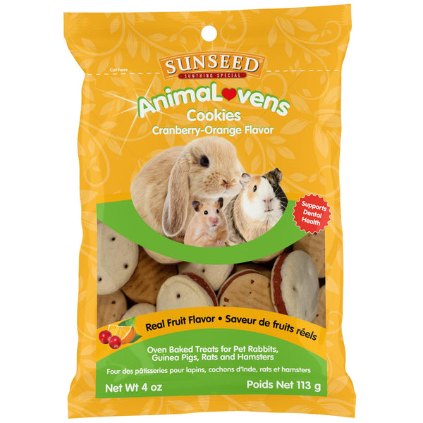 Sunseed AnimaLovens Cookies saveur canneberge-orange Friandises pour petits animaux