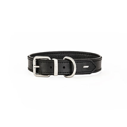 EzyDog Oxford Leather Classic Dog Collar, Black