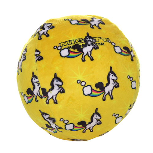 Mighty Ball Dog Toy, Yellow Unicorn