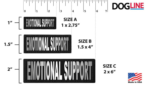 Dogline Removable Interchangeable Dog Patches, Emotional Support, 2-pk