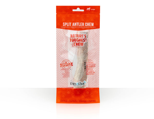 This & That Nature's Toughest Split Antler Chew Dog Treats