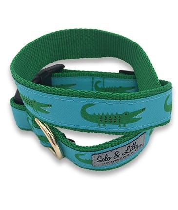 Solo & Lilly Alligator Leash and Collars
