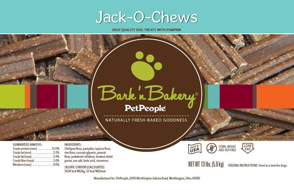 Bark 'n Bakery Jack-O-Chews Dog Treats (Pumpkin Bones)