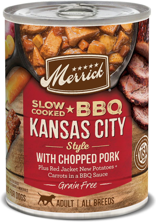 Merrick Slow-Cooked BBQ Kansas City Style with Chopped Pork Canned Dog Food