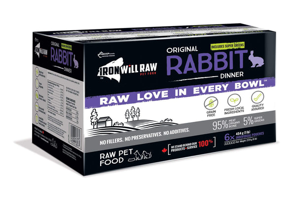 Iron Will Raw Original Rabbit Frozen Cat & Dog Food