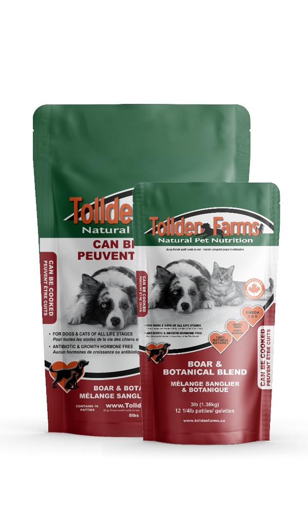 Tollden Farms Mélange sanglier & botanique congelé Nourriture pour chats et chiens