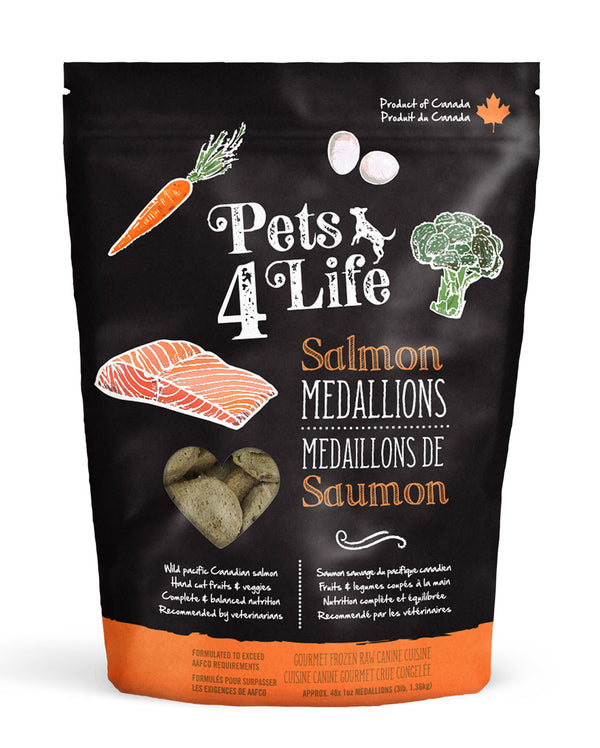 Pets 4 Life Canine Salmon Medallions Raw Dog Food