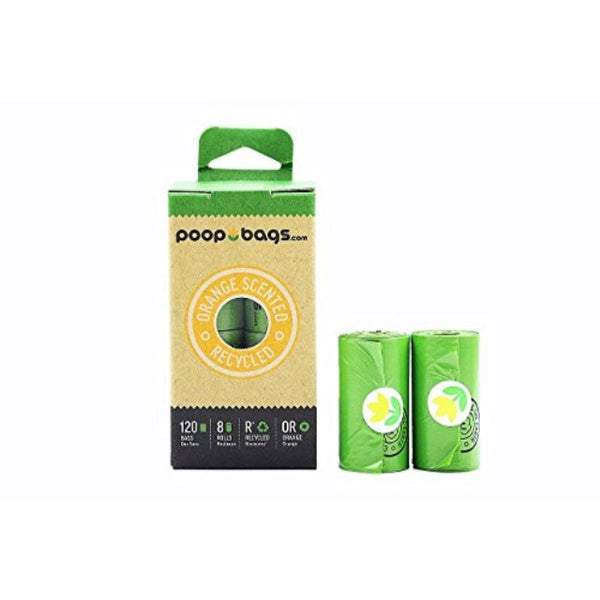 The Original Poop Bags Rouleau parfumé orange sacs à déchets canins, 120 unités, pack de 8