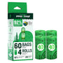 The Original Poop Bags You Buy; We Donate 92% Plant Materials Dog Poop Bags, Leash Roll, 60-count