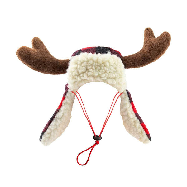 Huxley & Kent Antler Dog Hat, Buffalo Check